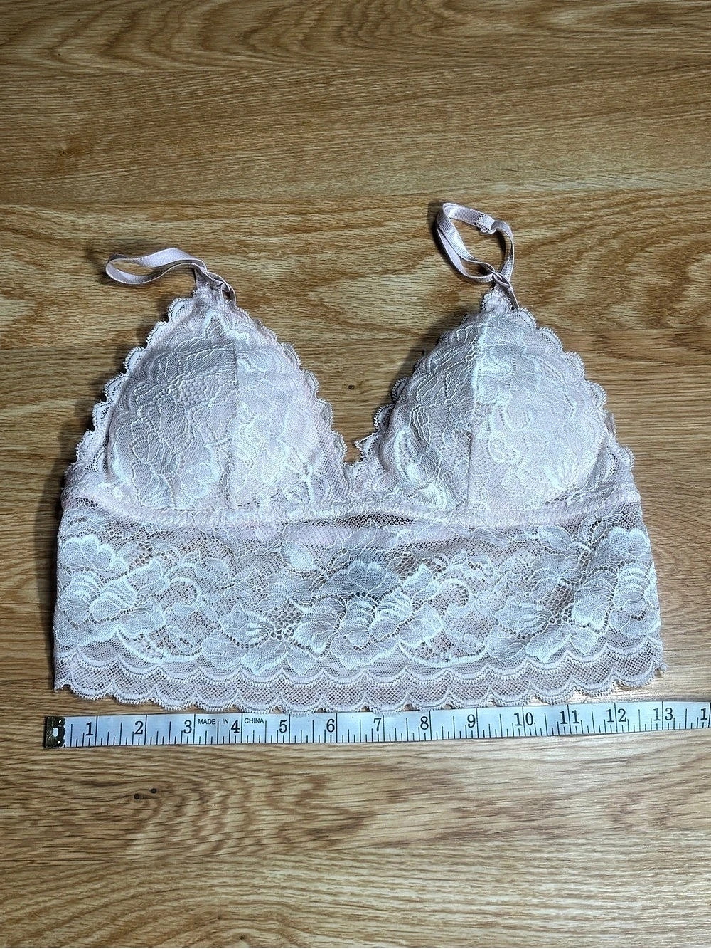 Sophie B. Pastel Pink Lace Longline Bralette